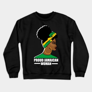 Proud Afro Jamaican Woman, Jamaica Flag Crewneck Sweatshirt